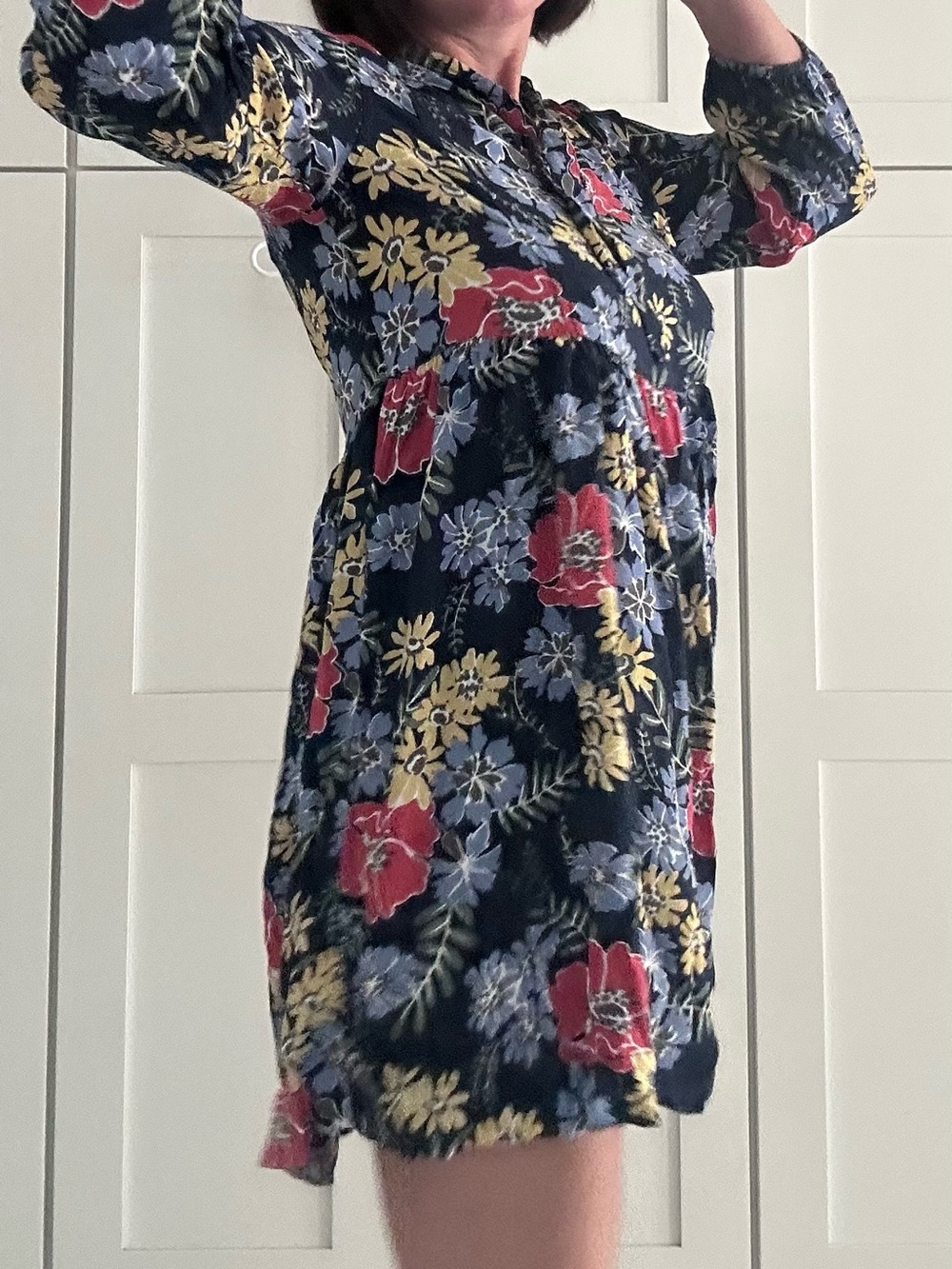 Two of Free assembly Women’s ' Floral Ruffle Yoke Dresses in Rose Red Floral - Picture 9 of 11